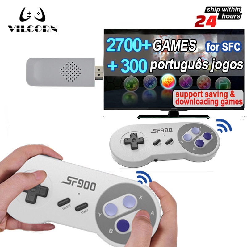 Máy Chơi Game Không Dây 16bit HDMI Retro TV Cho SNES NES 1500+ Game Stick Cho Super Nintendo