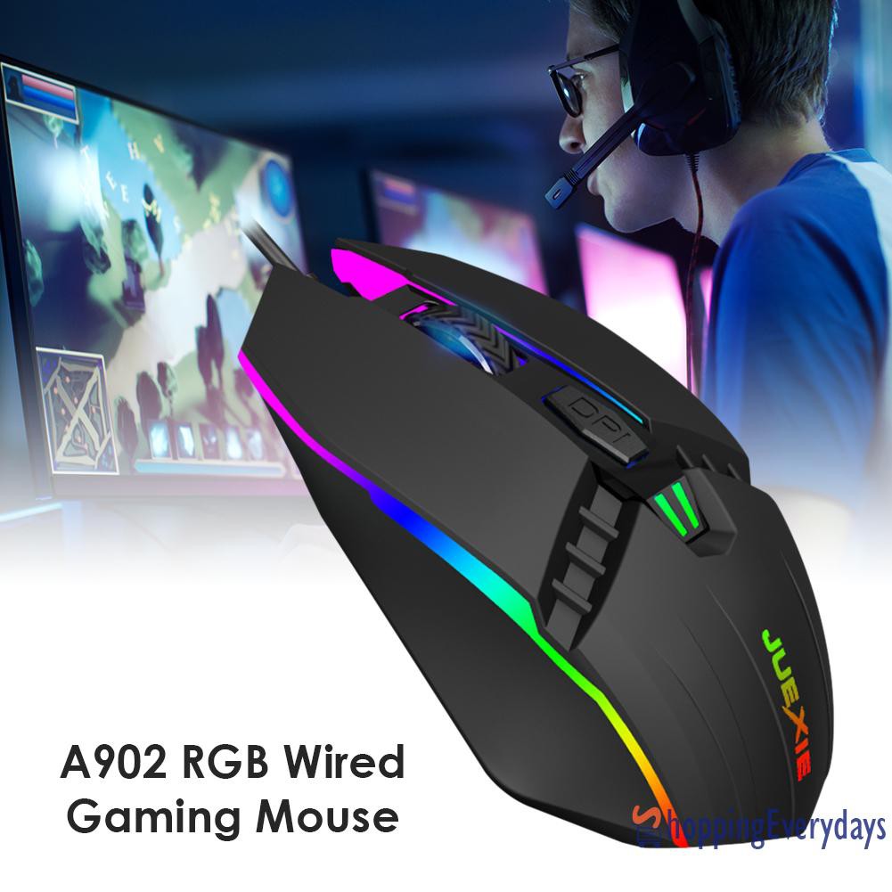 Chuột Quang Gaming Sv A902 7 Màu Có Dây Cho Pc