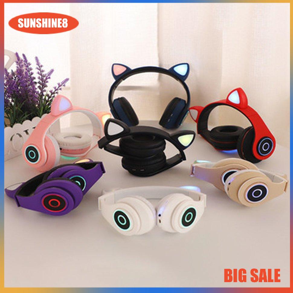 【SUN】B39 Cat Ears Headphones Bilateral Stereo Wireless Headset Headphone For Kids