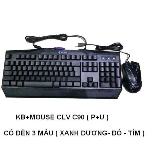 COMBO BÀN PHÌM PS2 + CHUỘT USB CHUYÊN PHÒNG NET CLV C87 C95,C90, C86,R200,R300