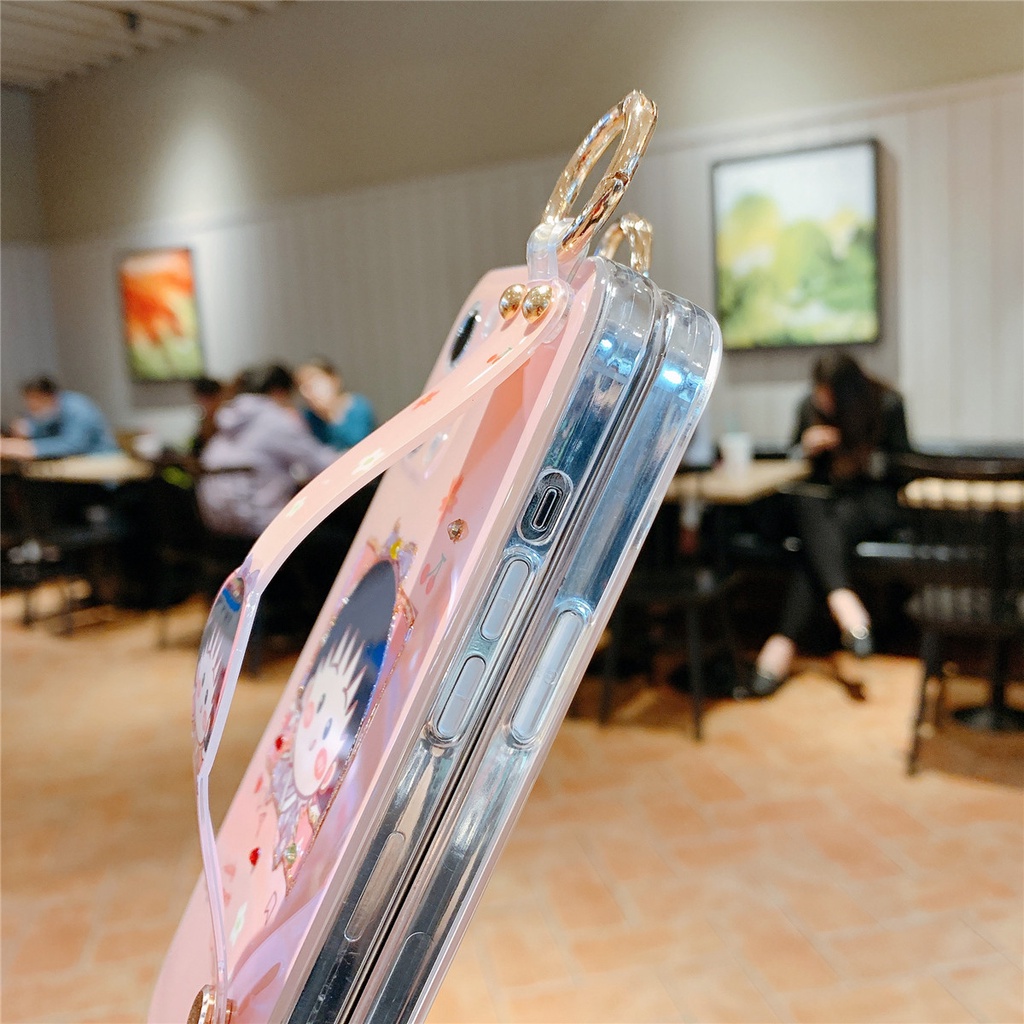 CHIBI Ốp Lưng In Hình Maruko Có Dây Đeo Xinh Xắn Cho Iphone 12 Mini 11 Pro Max Plus 8 7 6 6s Plus X Xr Xs Max