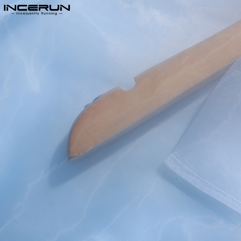 Quần dài INCERUN lưng thun phối lưới màu gradient thời trang cho nam