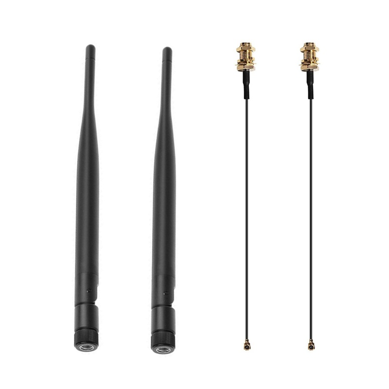 Ăng Ten Băng Tần Kép 6dBi RP-SMA + Đầu Nối 2X30Cm