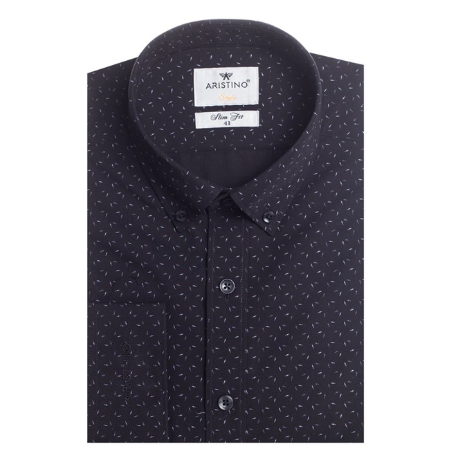 Áo sơ mi dài tay nam Aristino sợi sồi thoáng mát -slim-tà lượn ALS58408