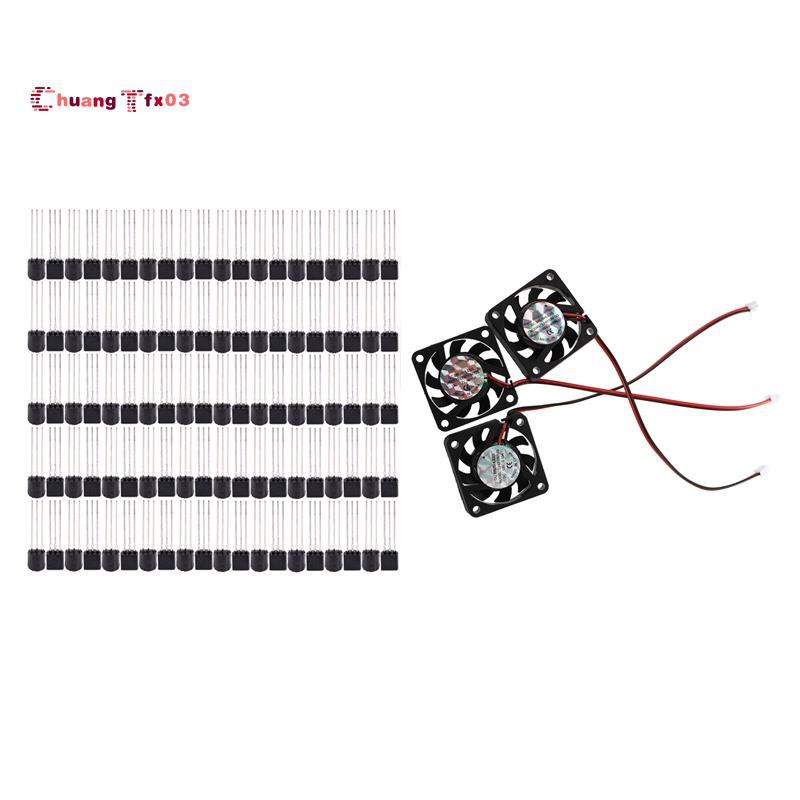 100 x 2N2222 NPN TO-92 Plastic-Encapsulate Power Transistors 75V 600MA & 3 Pcs 4cm 2 Pin DC Brushless 12VDC 0.10A CPU Cooler Cooling Fan Black