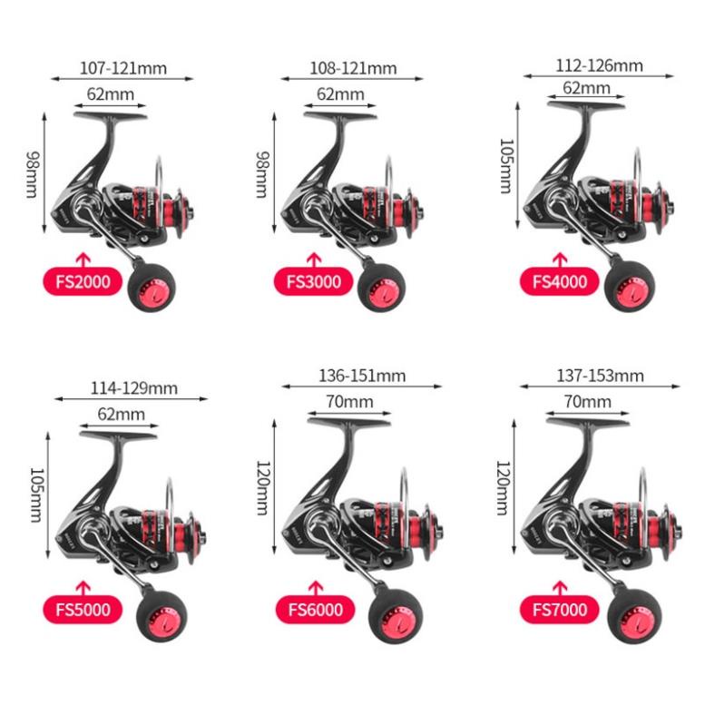 Máy câu cá kim loại DEUKIO FS2000-7000 dùng câu lure câu lăng xê mã FS _ Đồ câu Phía bắc