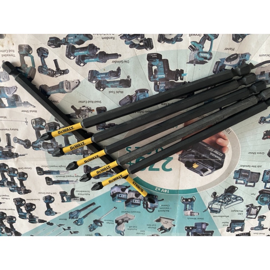 Mũi vít DEWALT  xịn PH2 15cm - Đen từ hít mạnh, chuôi lục giác 6.35mm