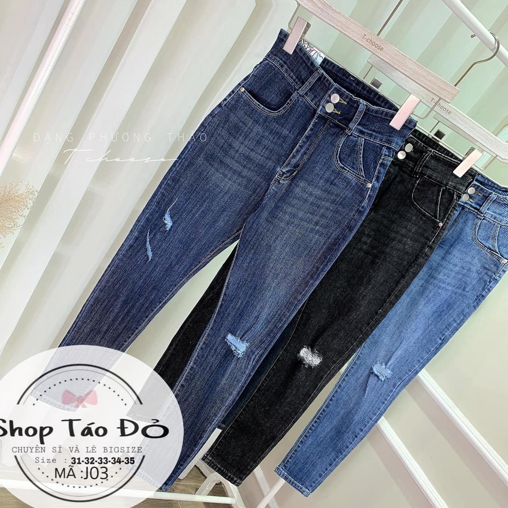 (TÁO ĐỎ BIGSIZE 55-90KG) QUẦN JEAN ÔM SIÊU CO GIÃN TỐT, QUẦN BÒ BIGSIZE J03 🥰🥰🥰