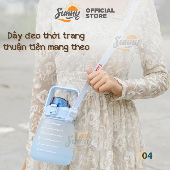 Bình nước 1,2 lít tặng Sticker có vạch báo dành cho người lười uống nước - Bình đựng nước chính hãng Sunny BN5