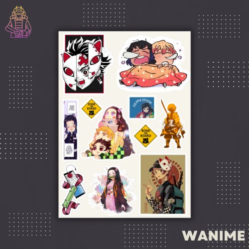 Diệt Quỷ Sư ( Trắng ) | Sticker Manga / Manga Demon Slayer - Chất Liệu Vinyl Dẻo - Cắt Sẵn - Chống Nước00