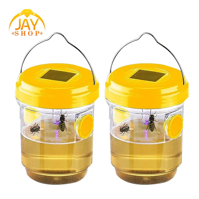 2 Bẫy Bắt Ong Sử Dụng Năng Lượng Mặt Trời Treo Ngoài Trời Chống Thấm Nước Kèm Đèn Vàng Cho Áo Khoác Ngoài Trời