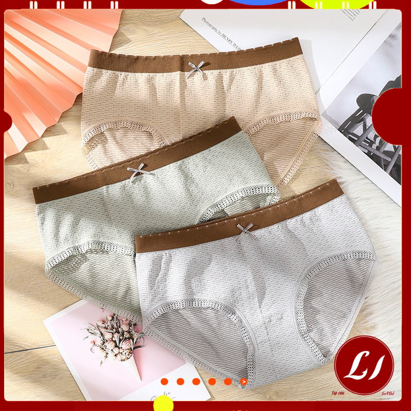 Quần lót nữ VIỀN NÂU cotton mềm mịn, thông hơi ( M-3313) (1 chiếc)
