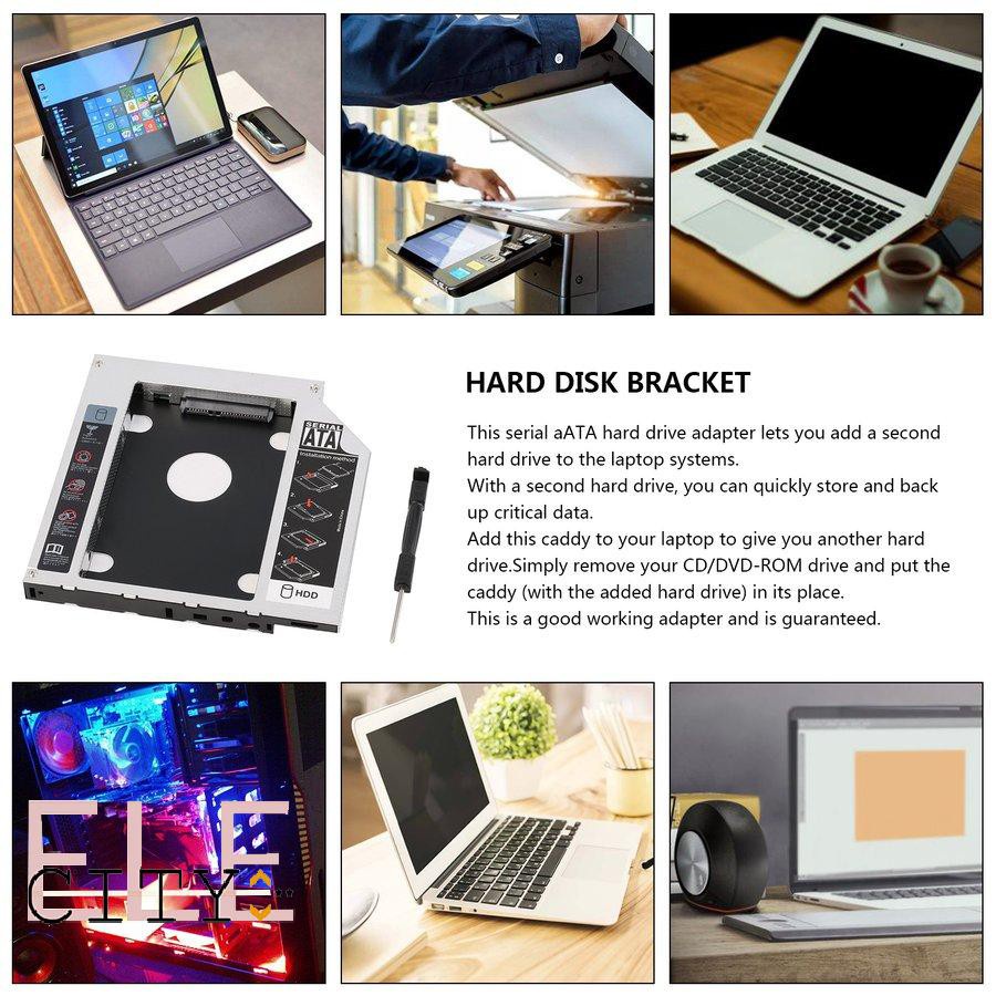 ✨COD✨Universal 12.7mm SATA 2nd SSD HDD Hard Drive Caddy or DVD-ROM CD Optical Bay