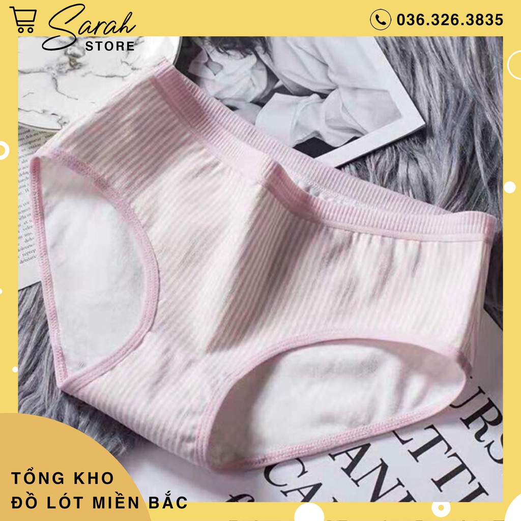 Quần Lót Nữ Cotton Tăm Phối Kẻ Siêu Đẹp 031