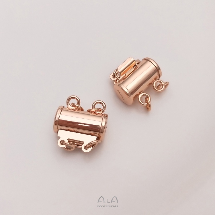 Khóa Ống Dài Mạ Vàng Hồng 18K Nhiều Khóa diy Làm Vòng Cổ