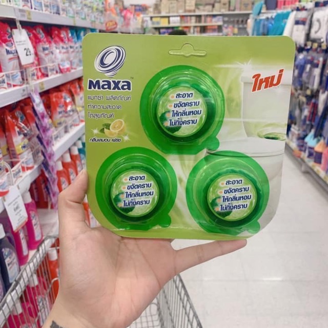 Viên Thả Bồn Cầu Thái Lan MAXA Toilet Bowl Cleaner Ocean Breeze Scent - 50G x 3 viên