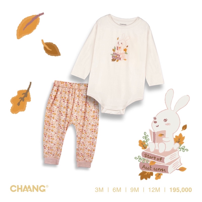 [ CHAANG 2022 - AUTUMN PARK ] Bộ bodychip dài tay cho bé từ sơ sinh đến 12 tháng