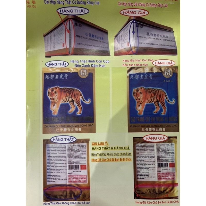 Dán Cọp - Dán Con Hổ - 1 hộp 100 miếng - Tốt 7 chữ Nhập Khẩu