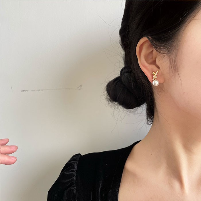 Bông tai ngọc trai bằng bạc S925 cho cô dâu
