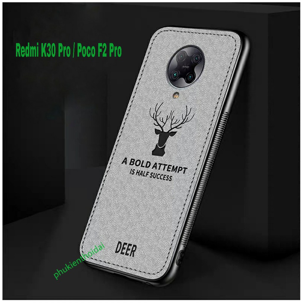 Ốp lưng Redmi K30 Pro / K40 Gaming / Poco F2 Pro / Poco X3 / K50 / K50 Gaming chống sốc vải đầu hươu cao cấp