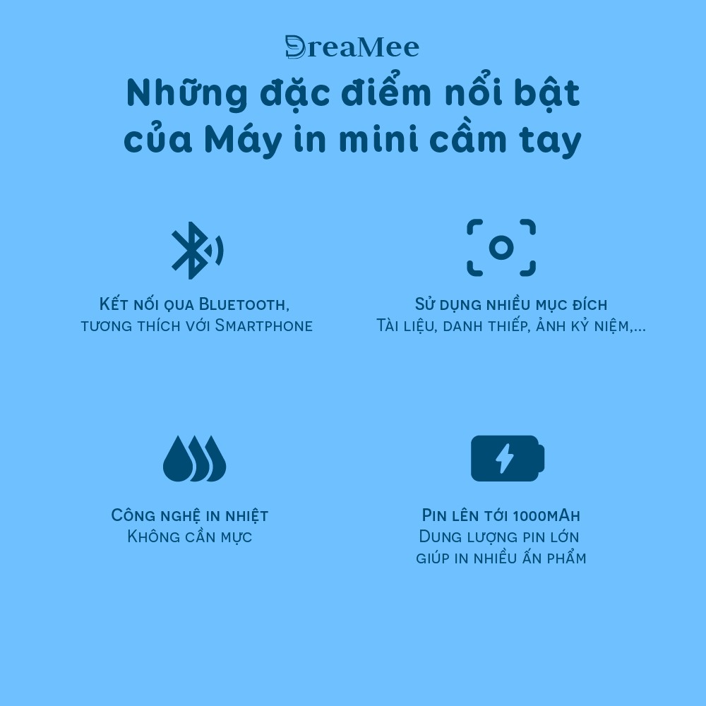 Máy In Nhiệt Mini Bluetooth, Máy in ảnh, in tài liệu, in Phao, in nhãn dán in không cần mực, in đơn hàng, in bill hàng