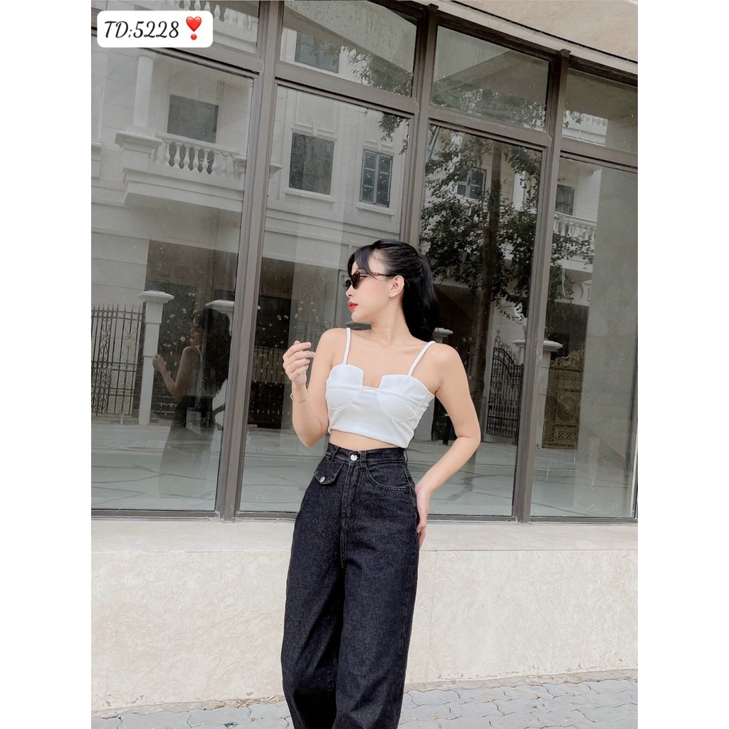 Quần Jeans Nữ Ống Suông Form Rộng Ulzzang Emilyshop