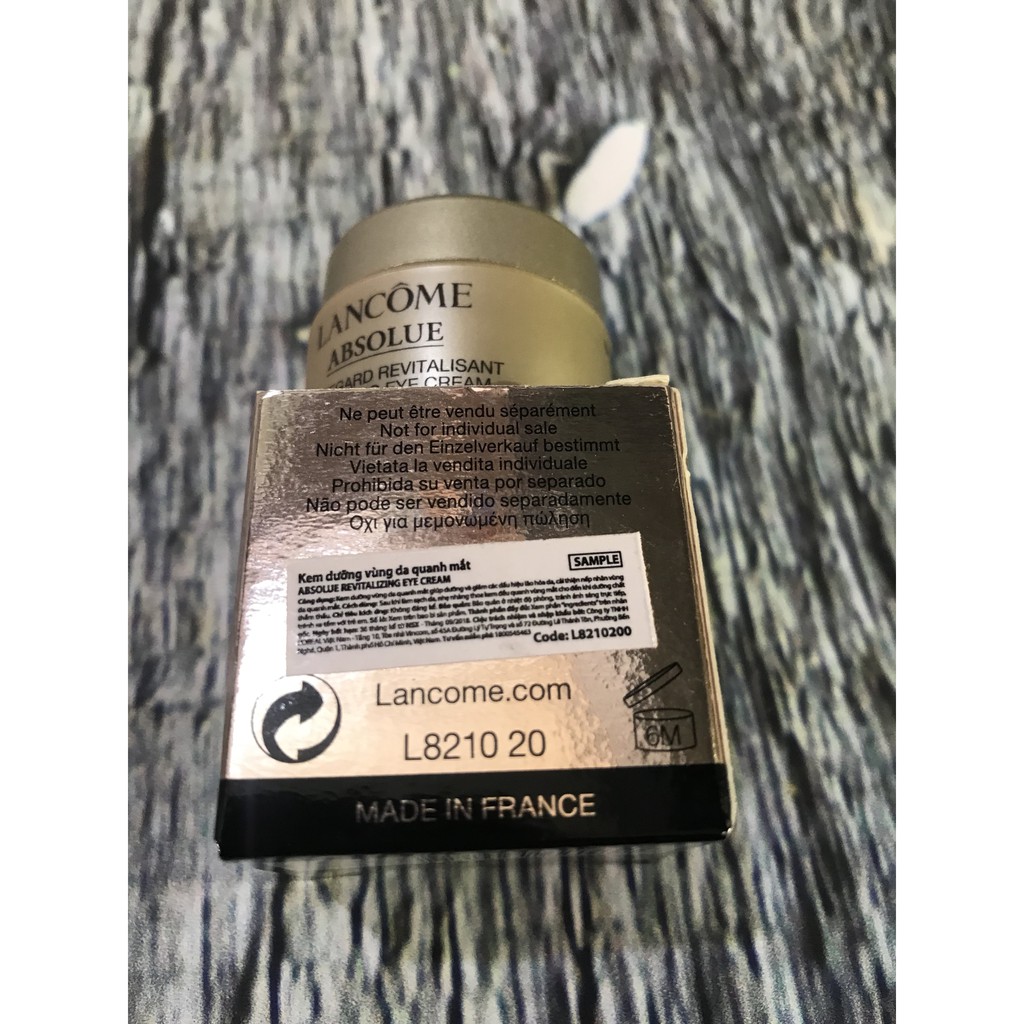 Lancôme - Kem Dưỡng Vùng Da Quanh Mắt LANCOME ABSOLUE EYE CREAM 5ml