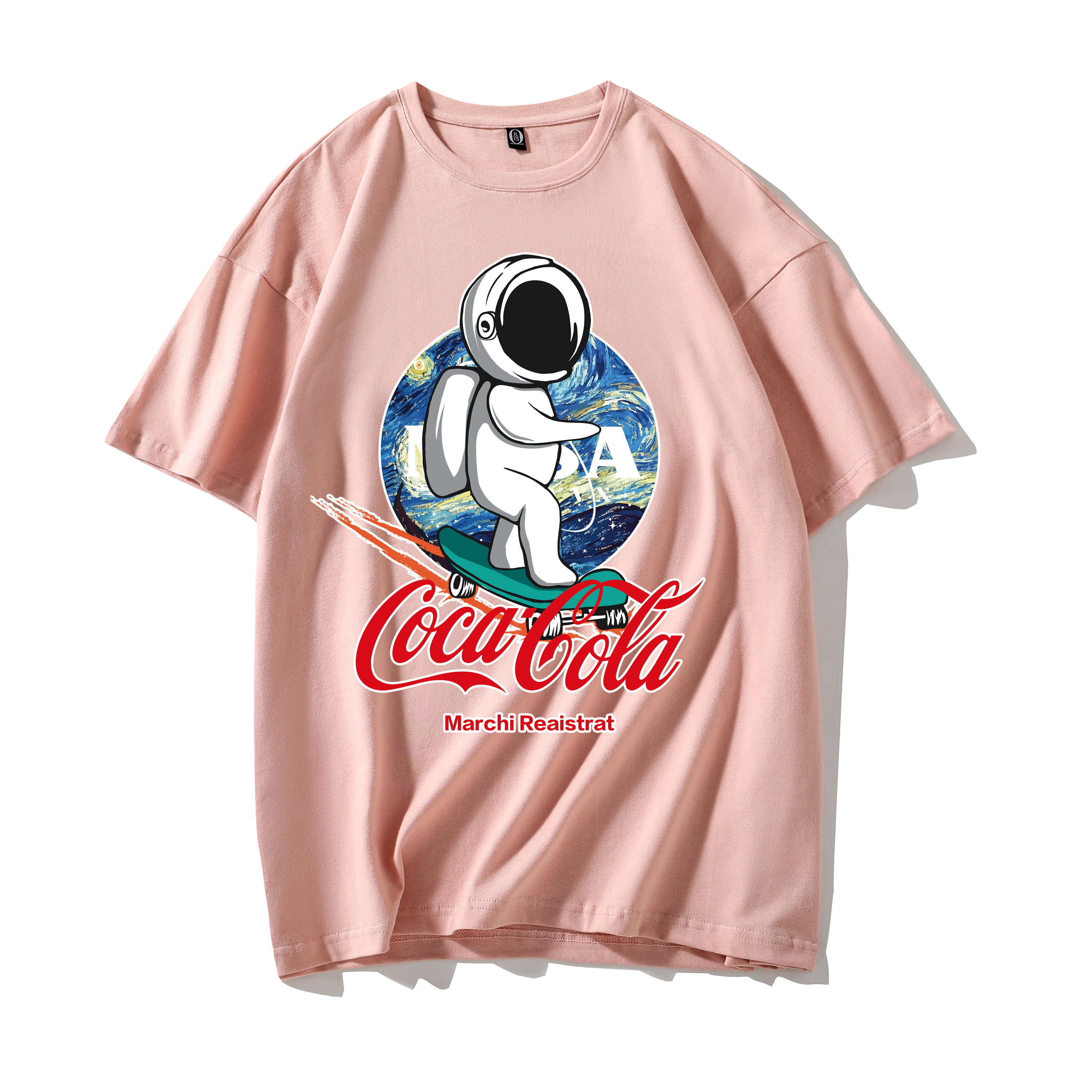 NASA COCA-COLA Áo Thun Tay Ngắn In Chữ 9 Màu Trẻ Trung Cho Nam Nữ