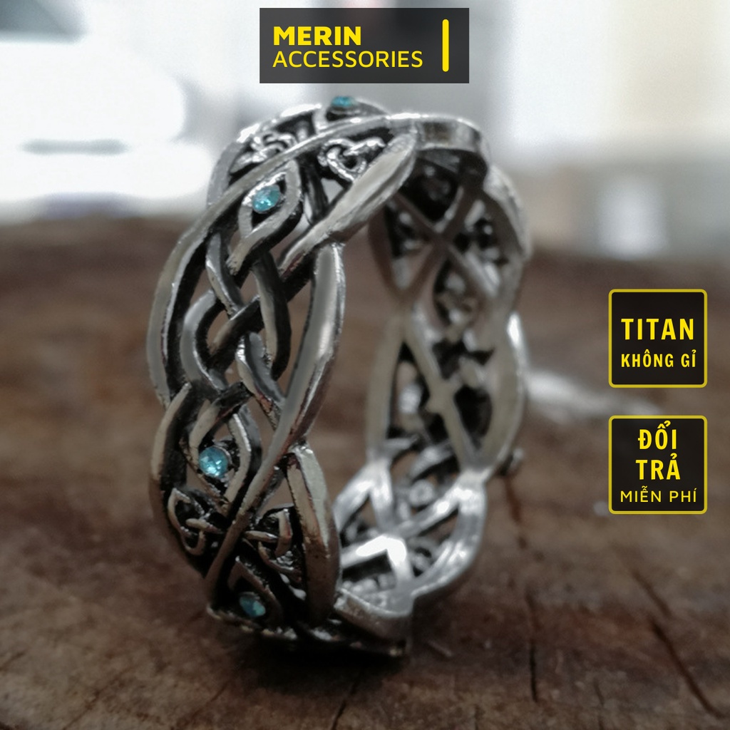 Nhẫn nam nữ tròn Merin Accessories màu bạc thời trang chất Titan đẹp đơn giản không gỉ - Nhẫn RU