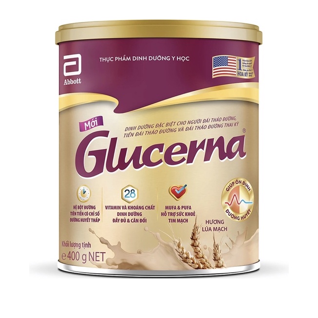 sữa bột dành cho người bị tiểu đường abbott glucerna lúa mạch 400g (hộp móp nhưng không ảnh hưởng chất lượng sữa)