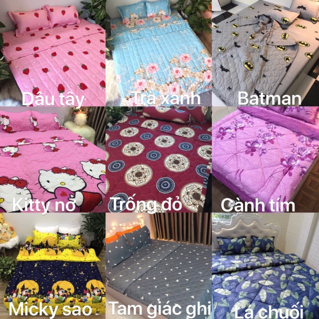 [Sale] Bộ ga gối cotton poly, inbox chọn mẫu