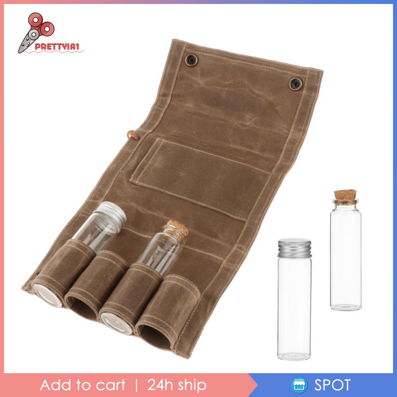 [Prettyia1] Lọ Thiếc Đựng Gia Vị / Muối / BBQ Cắm Trại Dã Ngoại Có Giá Đỡ