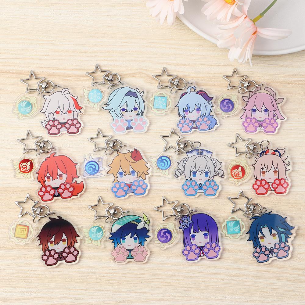 Móc Chìa Khóa Hình Hoạt Hình Anime Màu Cầu Vồng Phong Cách Nhật Bản Giá Đỡ