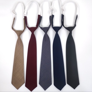 Cà vạt nhỏ ngắn màu trơn chui đầu kiểu thoải mái cho đồng phục nam nữ sinh