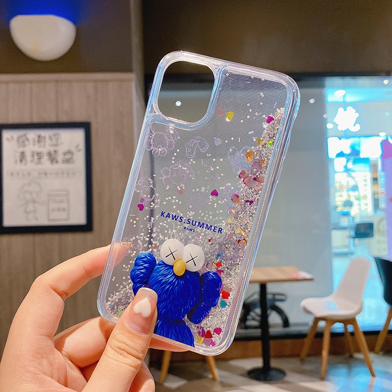 Ốp Điện Thoại Mềm Kim Tuyến Nước In Hình Gấu Cho iPhone 13 12 11 Pro Max XS XR X 8 7 6 6S Plus + SE 2020
