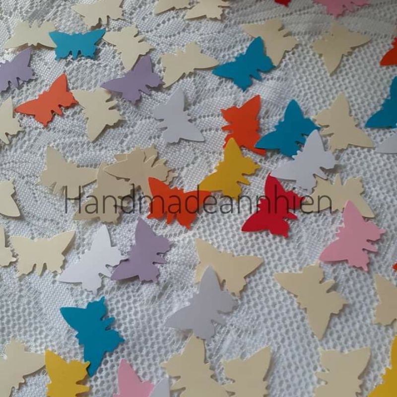 20 - 35 - 50 hình bươm bướm, có 3 size bằng giấy màu - thủ công mầm non cho bé - hình trang trí thiệp 3D, Valentine...