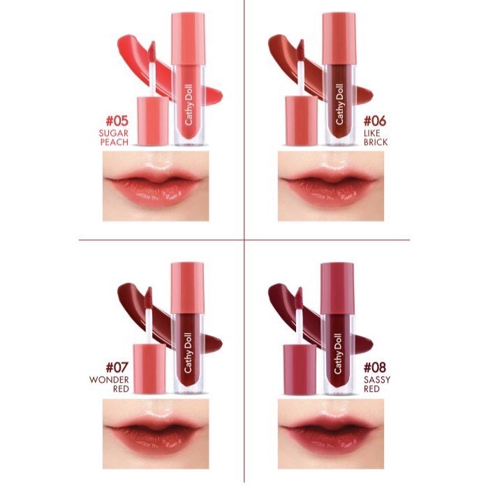 Cathy Doll Glow Gel Tint 2.4g,Son nước siêu lì Thái lan lâu trôi màu tự nhiên NỘI ĐỊA THÁI-anhduong.official.vn