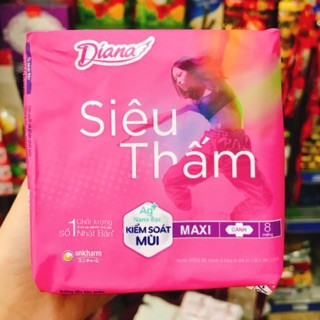 Băng Vệ Sinh Diana Siêu Thấm Dày Cánh - Mỏng Cánh- Maxi Không Cánh