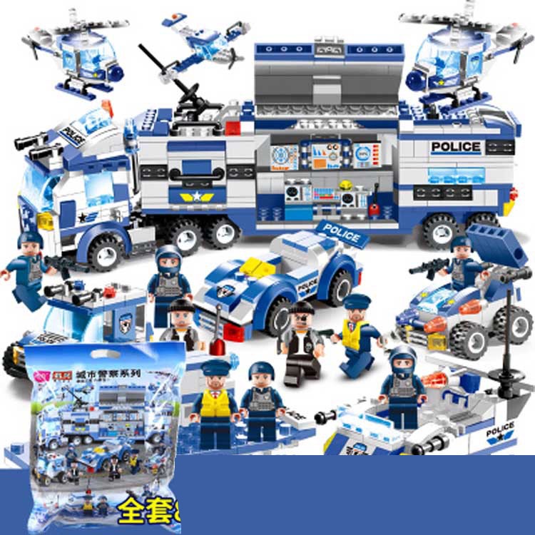 Đồ Chơi Lắp Ráp Kiểu LEGO Cảnh Sát Biển, Ôtô, Robot, Chiến Thuyền, Trực Thăng Police Swat No.PX250 762 Chi Tiết