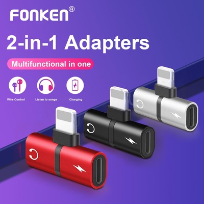 Bộ chuyển đổi FONKEN 2 trong 1 chia cáp sạc nghe nhạc USB type C