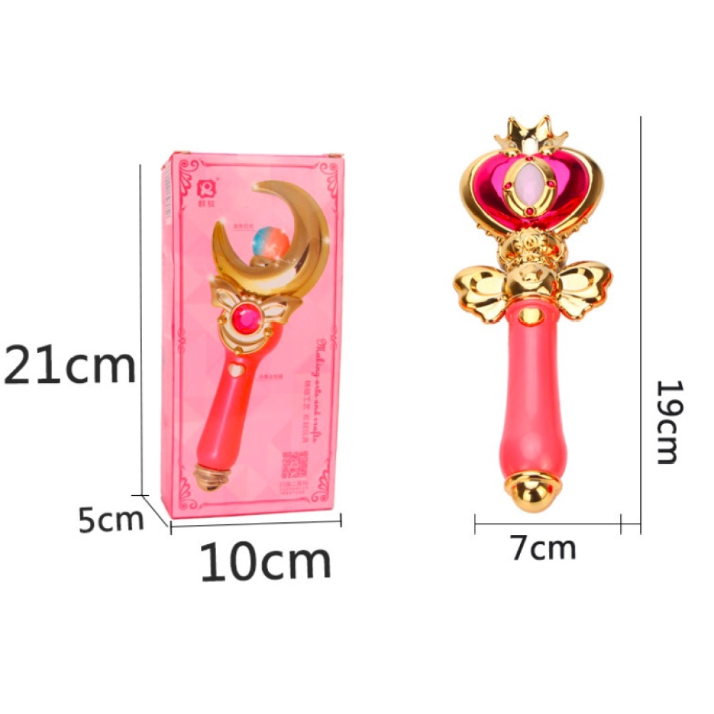 Sailor MOON Magic Wand Stick Rob Cosplay Nhiều Âm thanh & Đèn 19cm