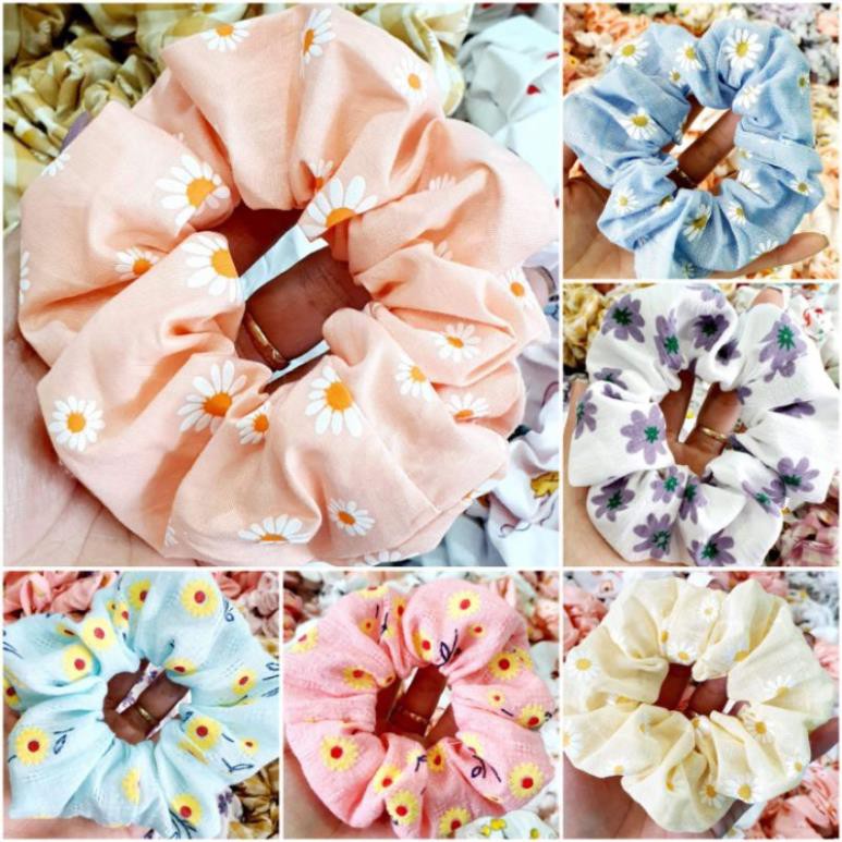 Dây Buộc Tóc Scrunchies Hoa Cúc