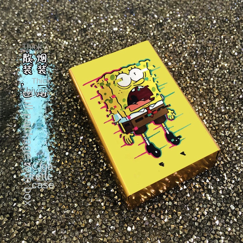 Hộp Đựng Thuốc Lá Mỏng Nhẹ Họa Tiết SpongeBob Dễ Mang Theo Tiện Dụng