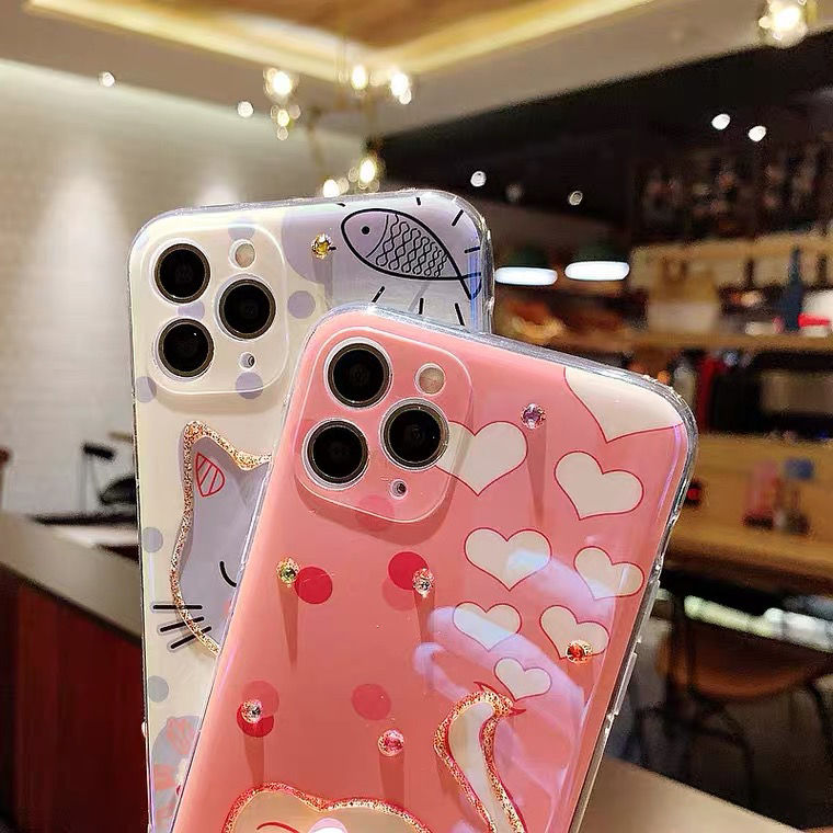 Ốp điện thoại hình voi/mèo hoạt hình cho Iphone Se / 7 / 7p / 8 / 8p / X / Xs / Xsmax / Xr / 11 / 12 / Pro / Pro Max