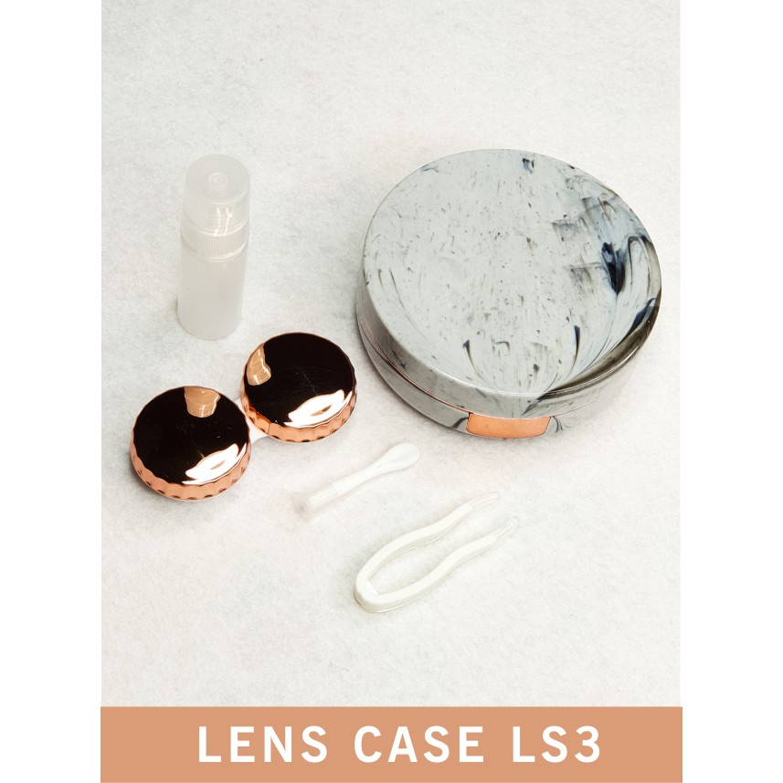 Combo Lens Nâu 1 ngày (1 cặp) + bộ dụng cụ đeo lens vân đá cao cấp