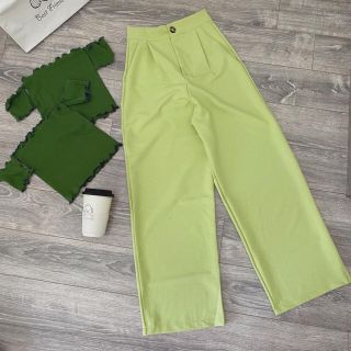 Quần ống suông xanh bơ