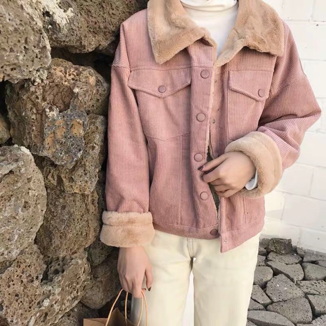 (MộcLan ORDER) Áo khoác có lớp lót lông bên trong ấm bất ngờ hợp thời trang | BigBuy360 - bigbuy360.vn