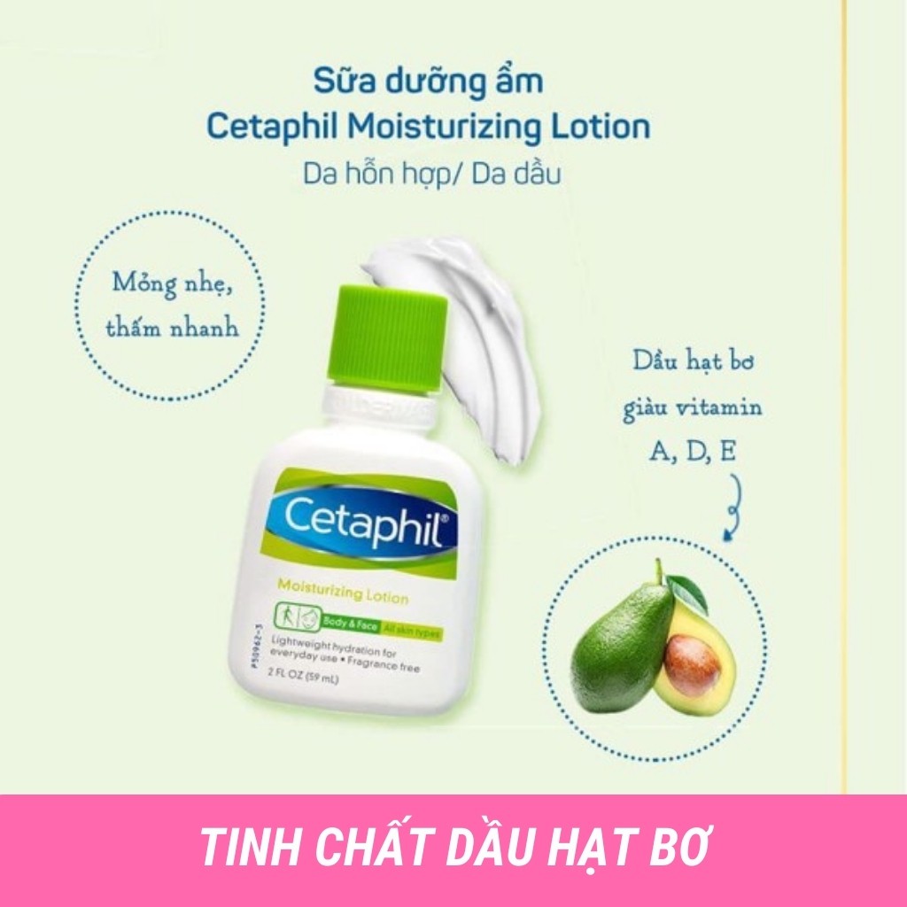 Sữa dưỡng ẩm SDA129034 CETAPHIL MOISTURIZING LOTION Cấp Ẩm Dành Cho Mặt Và Toàn Thân (59ML)