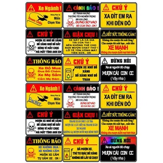 Tem Cảnh Báo Dán xe, mũ , dán trang trí