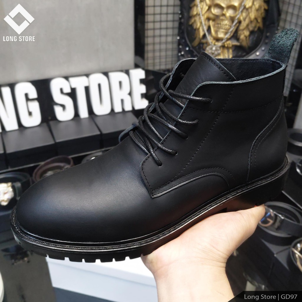 Giày nam cổ cao da bò thật LONGSRORE boot nam cao cấp tăng chiều cao 4cm bảo hành 12 tháng GD97 | BigBuy360 - bigbuy360.vn